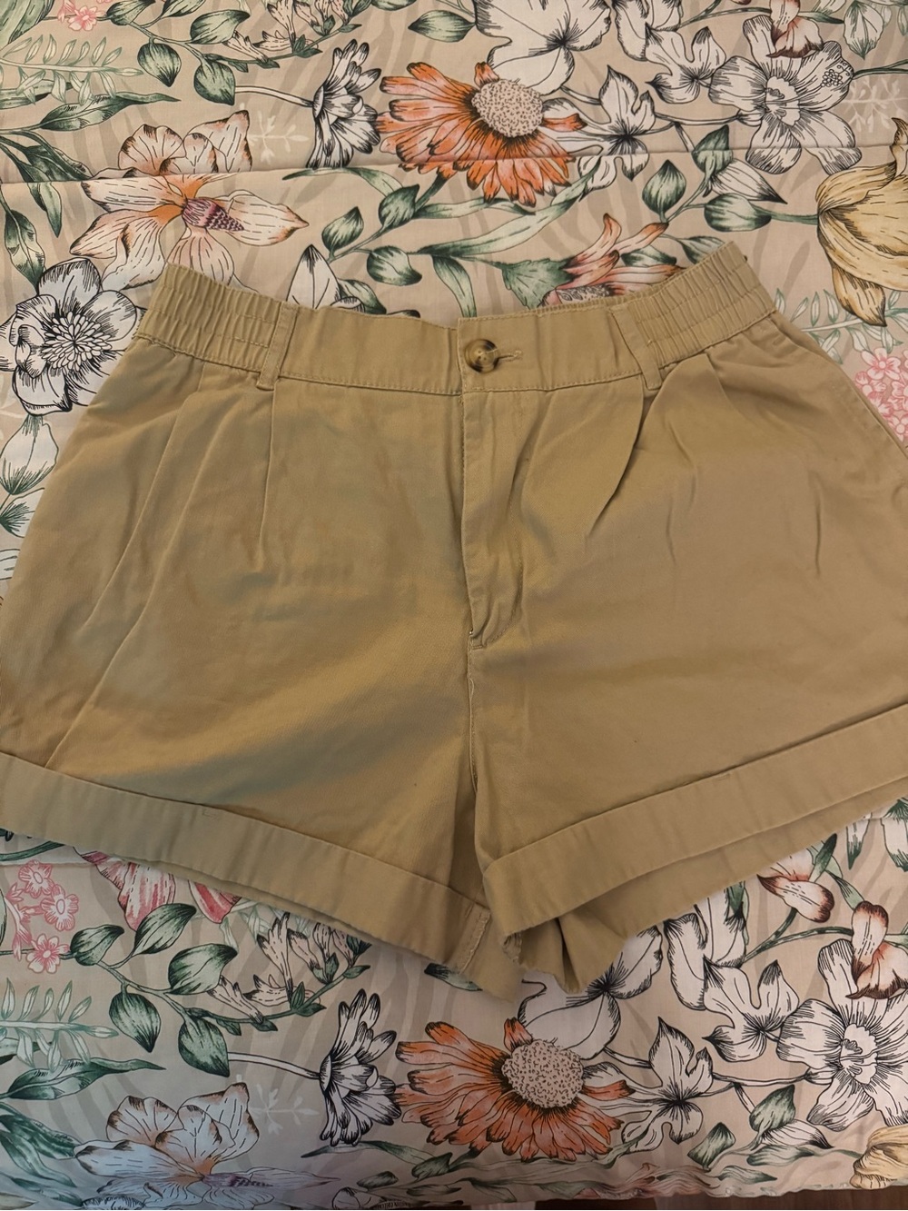 Forever 21 Khaki High-Rise Casual Shorts